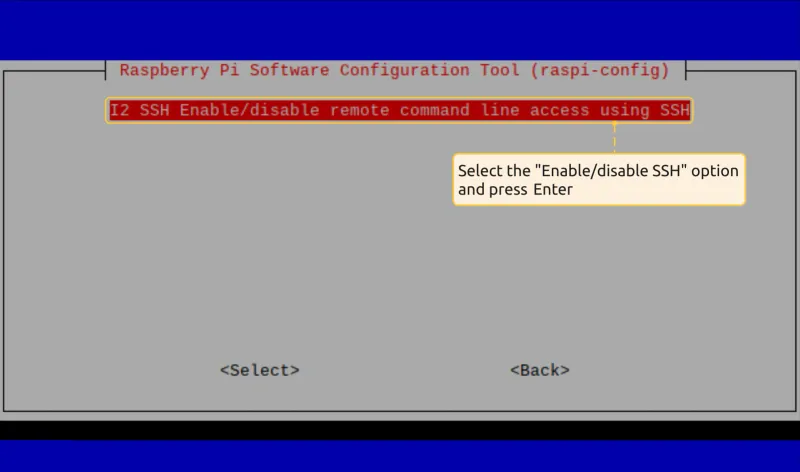 Enable SSH option