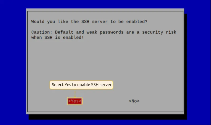 Confirm enable SSH