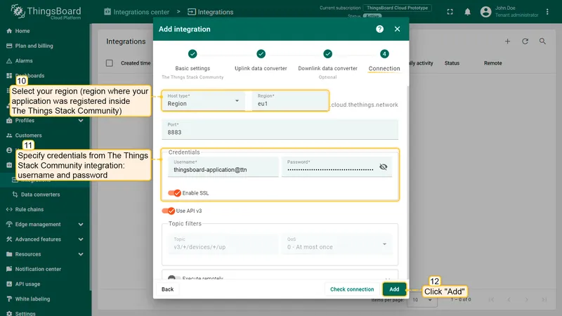 Next, fill in the fields with your parameters. After, press "**Add**" button.