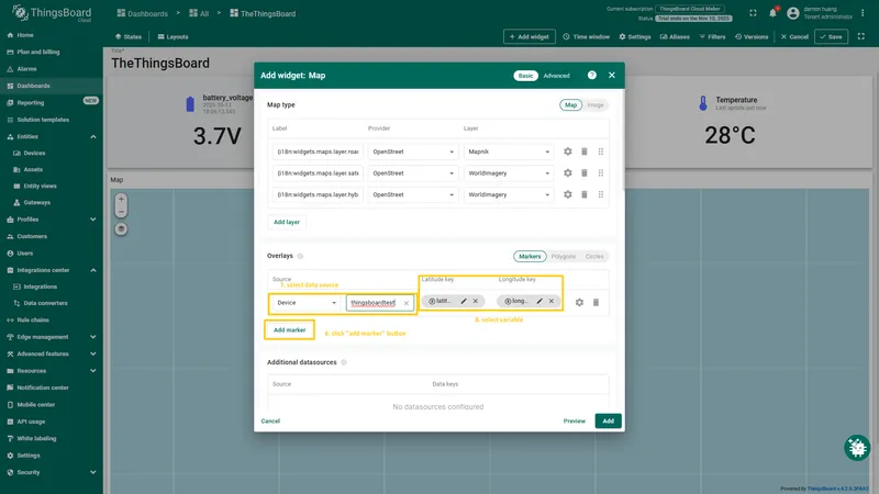 And then select the data source as the device that just created, and choose the variable that you want to display.