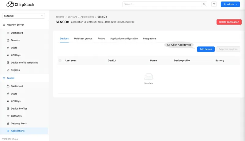 Click Add device to add the new device.