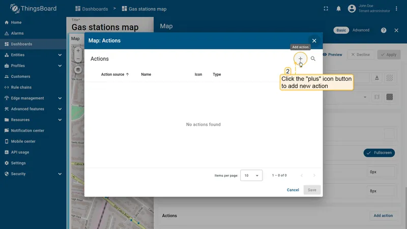 Empty Actions list