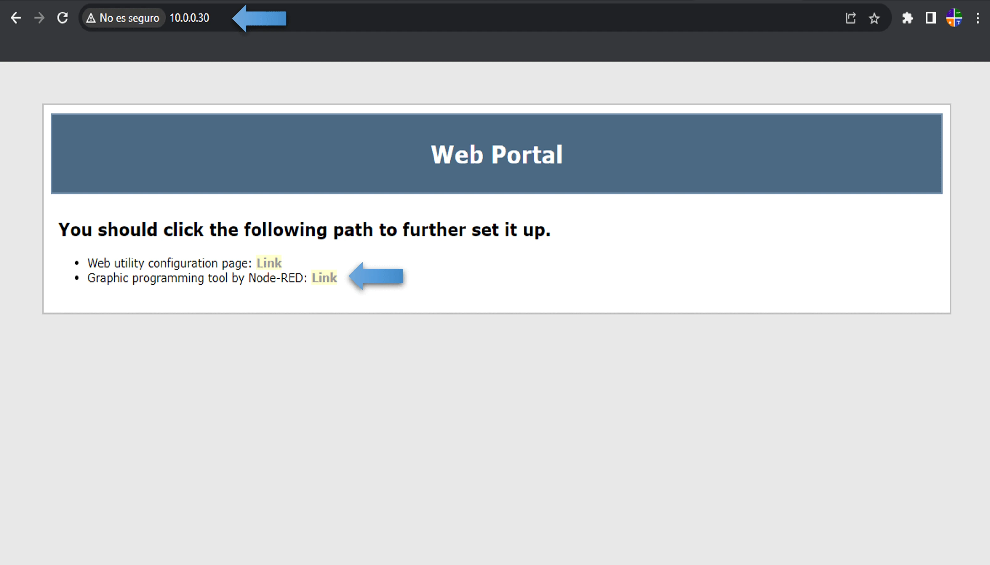 ADAM-6717 web interface with Node-RED link