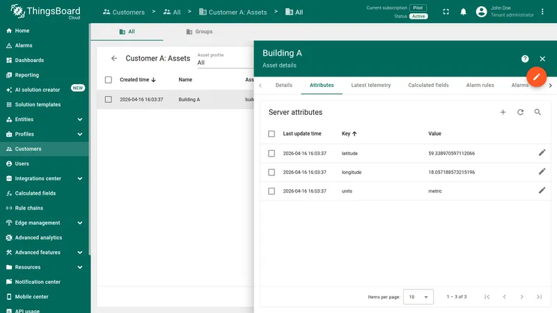 Building A asset attributes