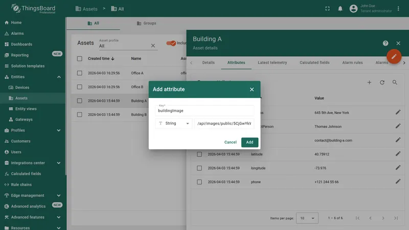 Add attribute dialog with buildingImage key