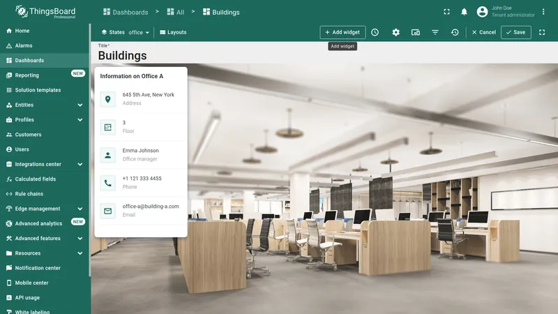 Office state in view mode with Edit mode button highlighted