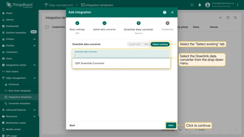 Integration key and secret