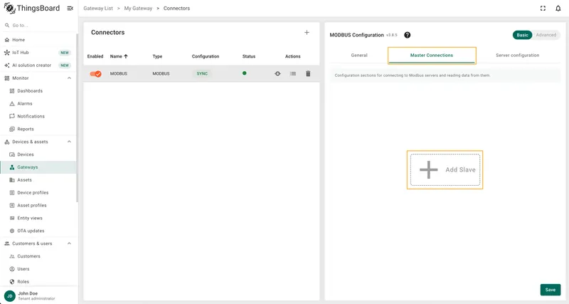 Add new server connection
