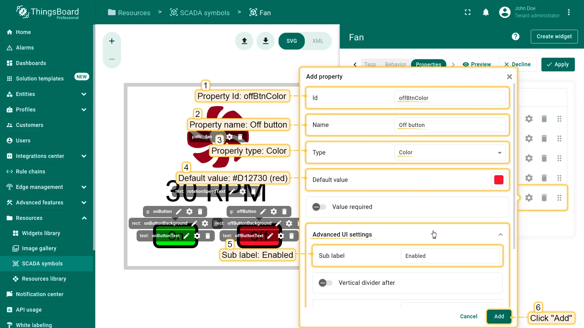 Add Off button color