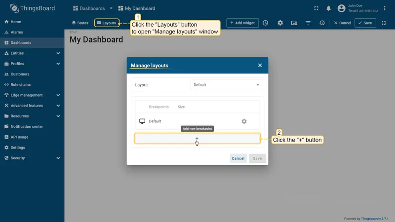 Click add breakpoint button