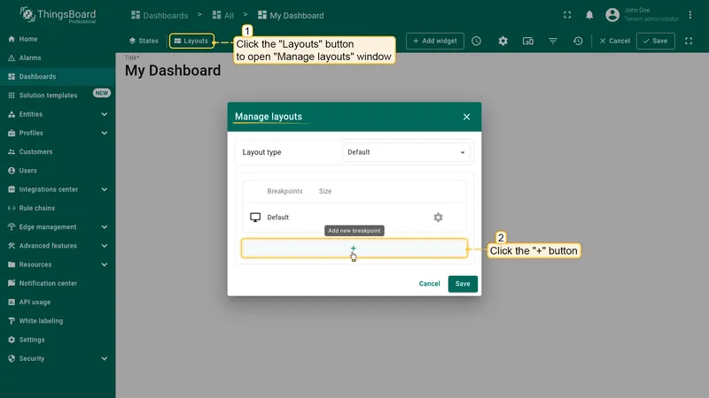 Click add breakpoint button