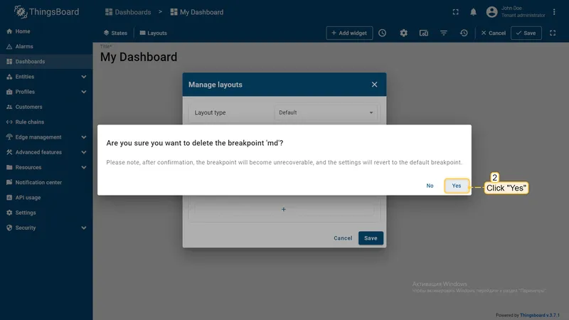 Confirm breakpoint deletion