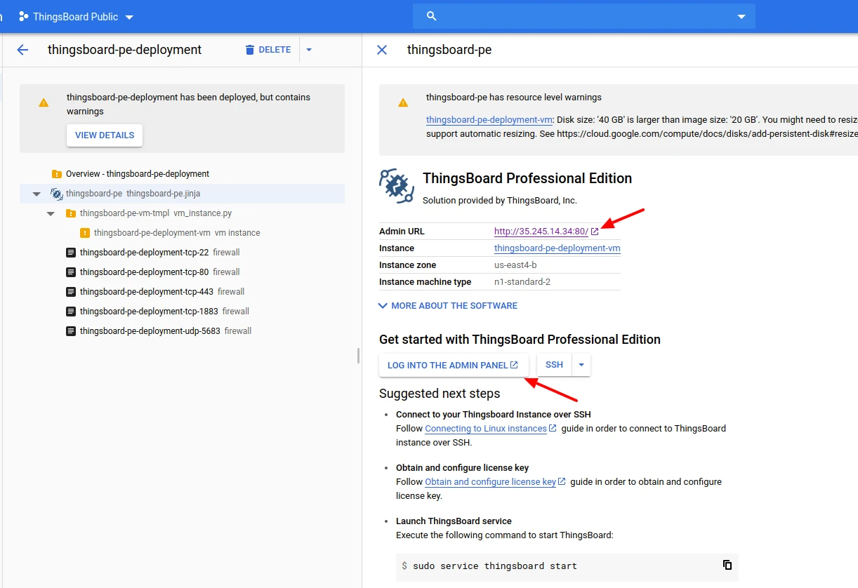 ThingsBoard admin panel