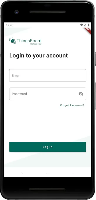 Android login screen