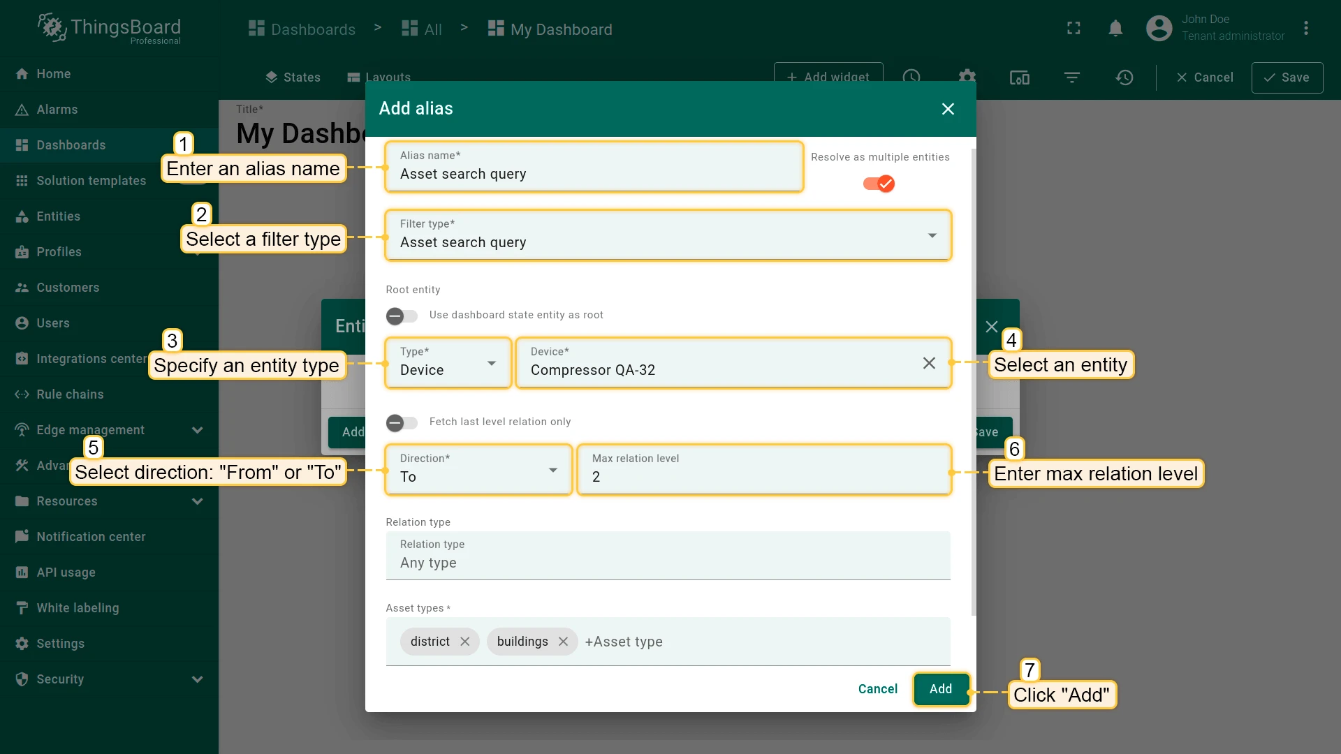 Asset search query alias