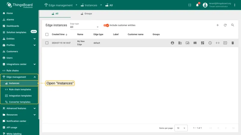 Attribute added — return to Instances