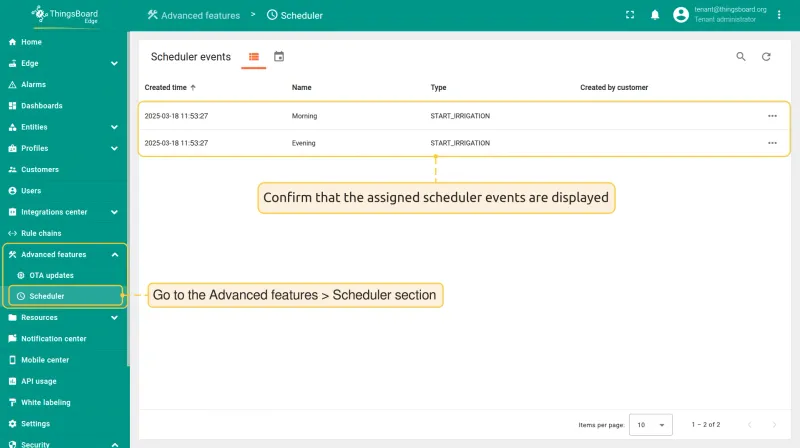 Scheduler events confirmed on Edge