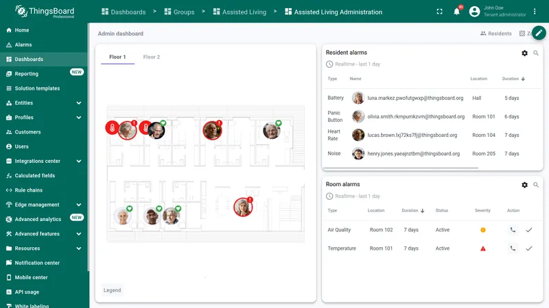 Assisted Living Administration dashboard opens after installation