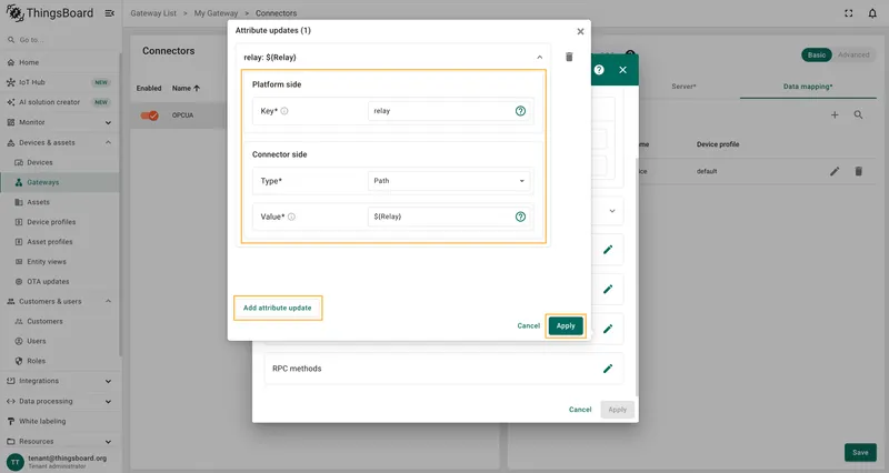 Add relay attribute update with relative path