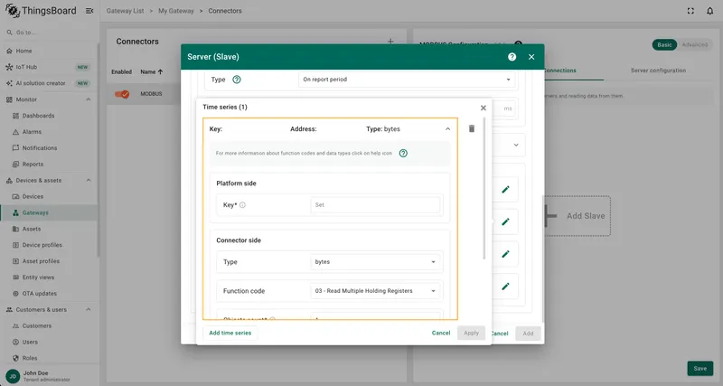 Attributes and timeseries overview