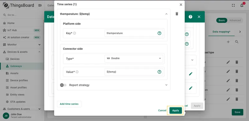 Save time series changes
