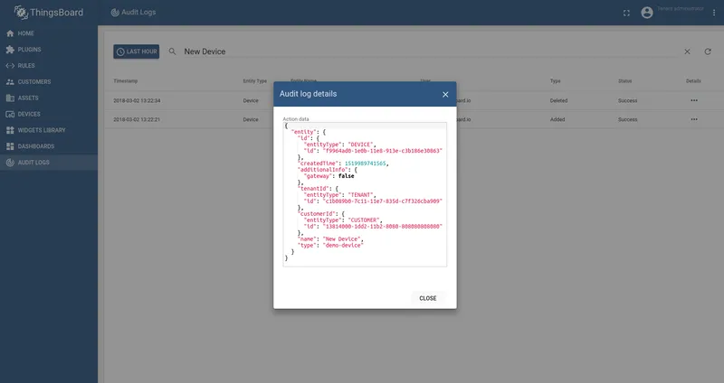 Audit log entry details