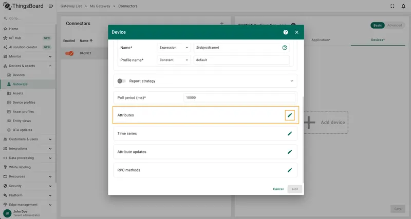 Click pencil icon of Attributes section