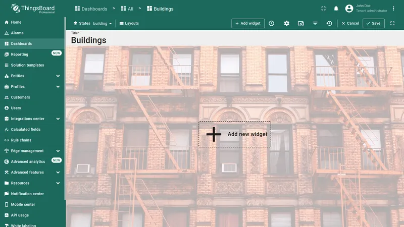 Dashboard with applied background image