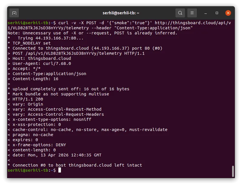Sending smoke telemetry with curl
