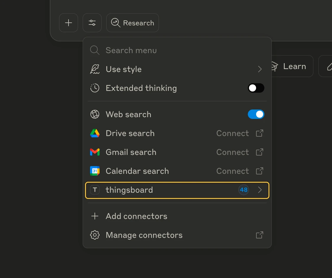 ThingsBoard tools in Claude Desktop