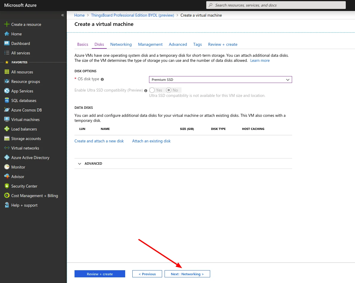 VM disks configuration