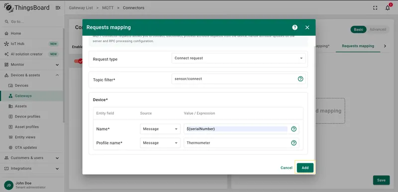 Save connect request changes