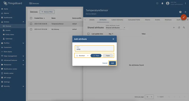 Verify relay shared attribute