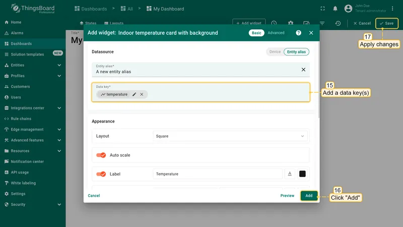 Add data key