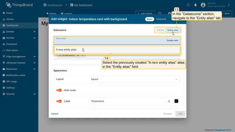 Select alias in datasource