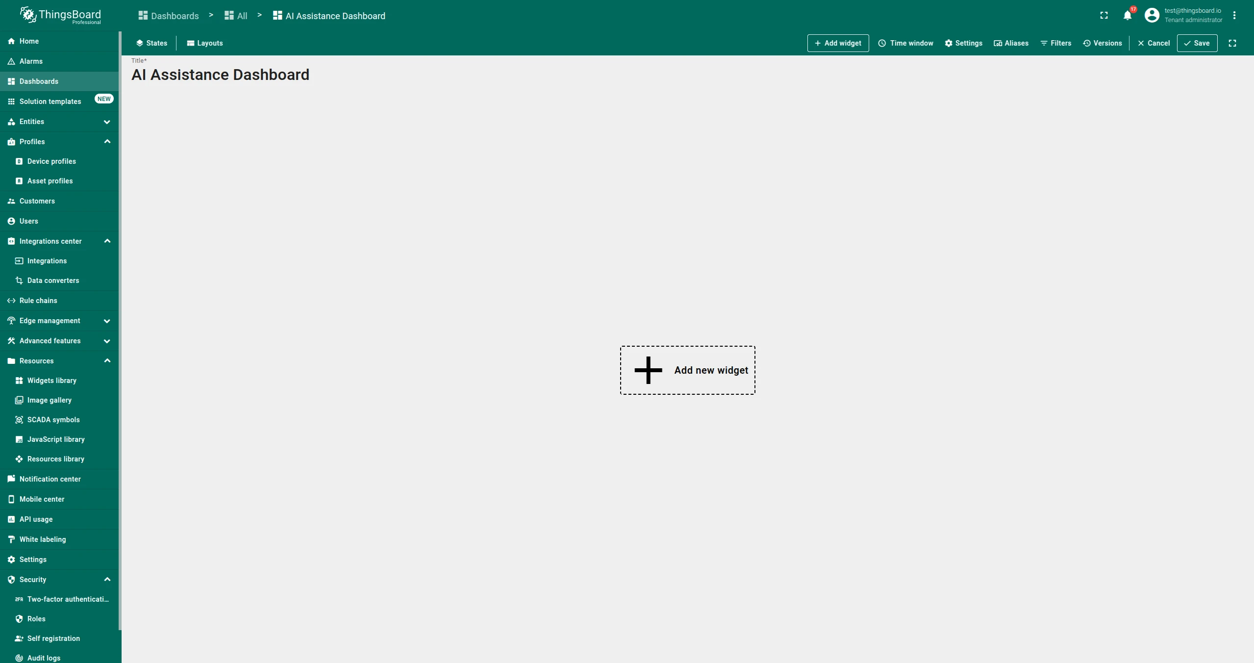 Create a new dashboard