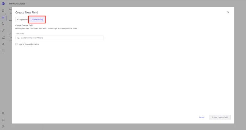 Switch to Create Manually