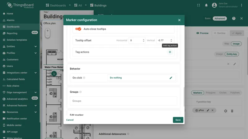Tooltip settings with auto-close and offset configuration