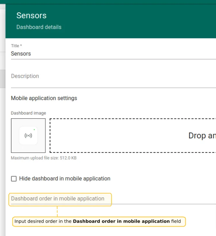 Open Dashboard groups menu