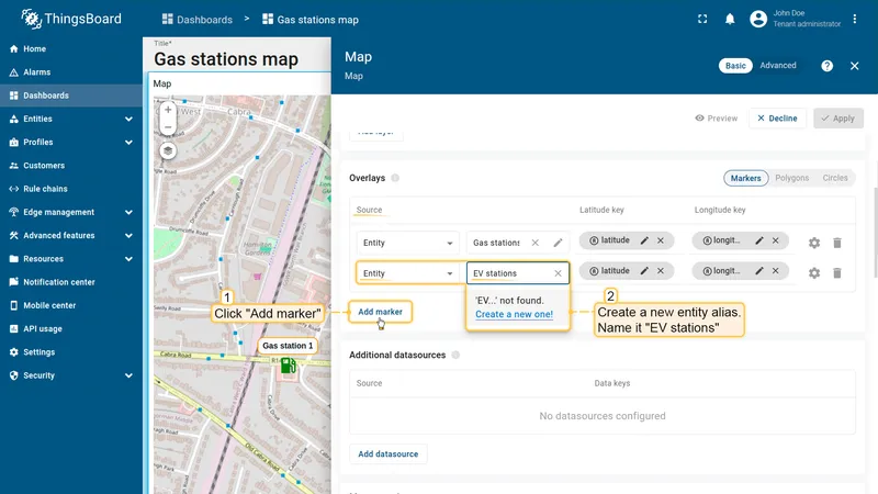 Create EV stations alias in Overlays section