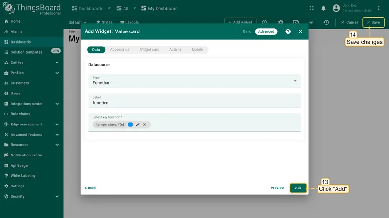 Function datasource configured