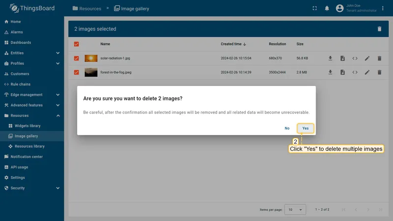 Confirm batch deletion