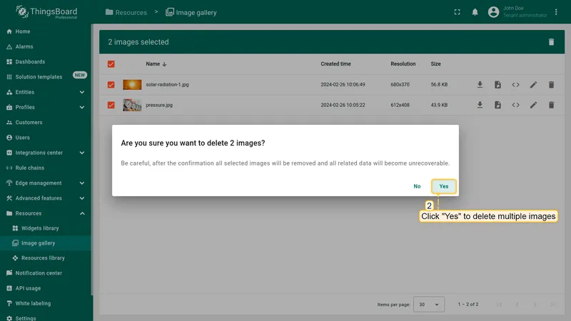 Confirm batch deletion