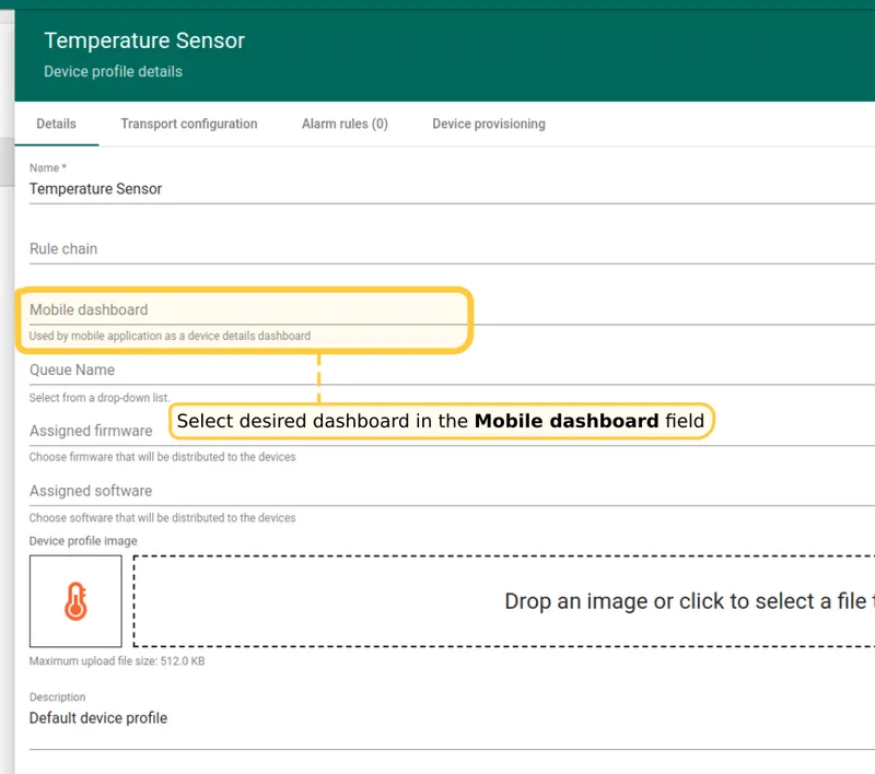 Select device profile