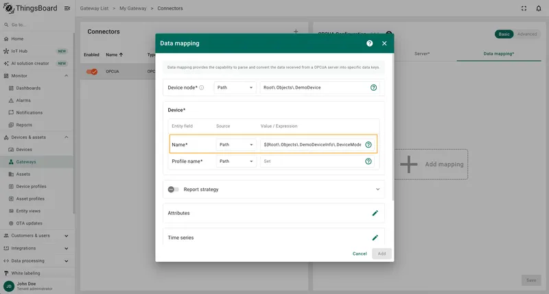 Enter absolute path for device name