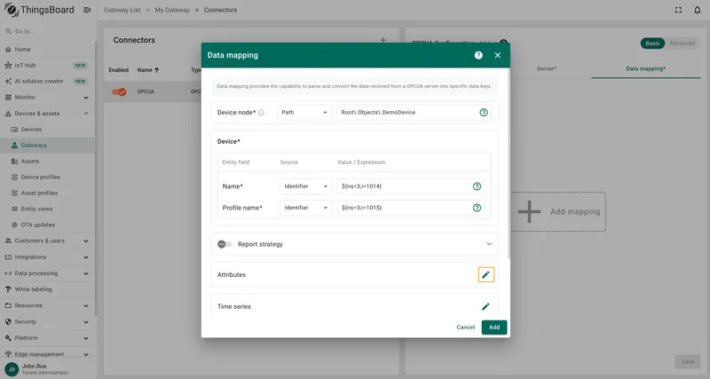 Click on the pencil icon next to the Attributes section