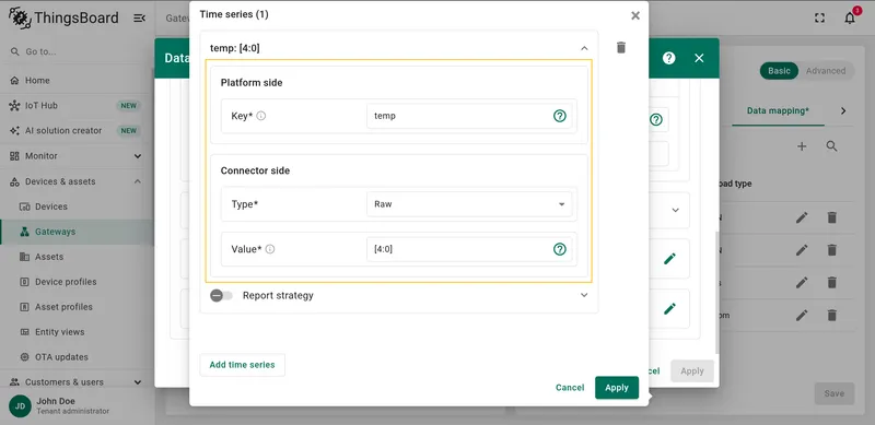 Add time series and save changes