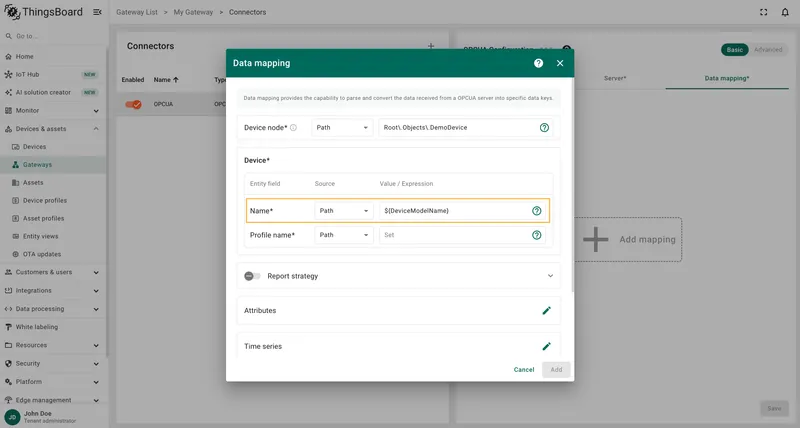 Enter relative path for device name