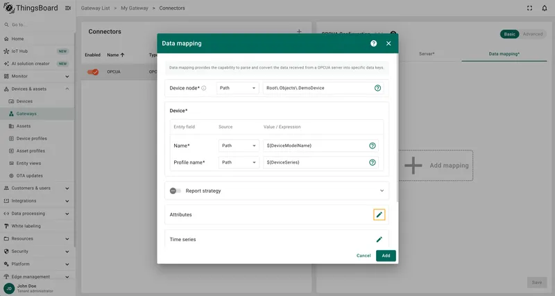 Click on the pencil icon next to the Attributes section