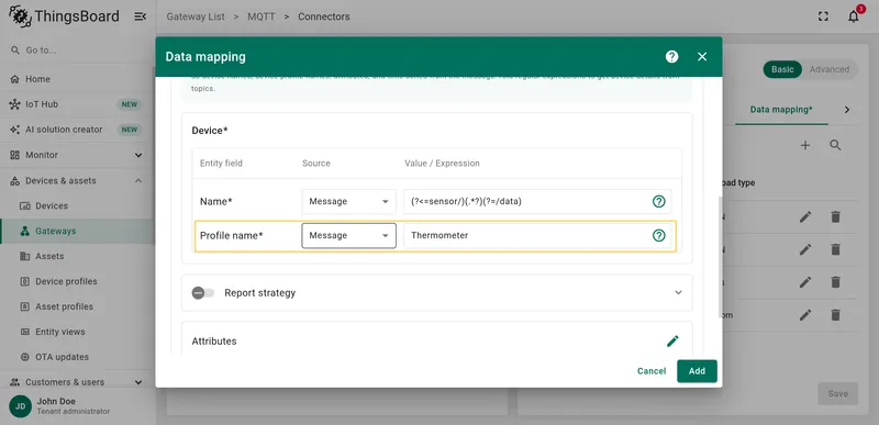 Configure Profile name as Constant